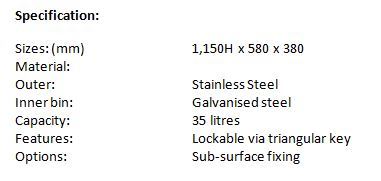 Stainless Steel Bin DS35